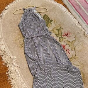 Ellie Kai Black and White Striped Halter Dress size 4